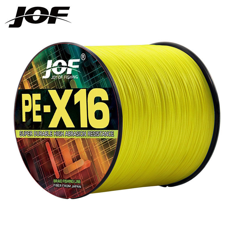 JOF 300M 16 Strands สายตกปลาแบบถัก PE 100% สายตกปลา PE ทนทาน Abrasion ทน