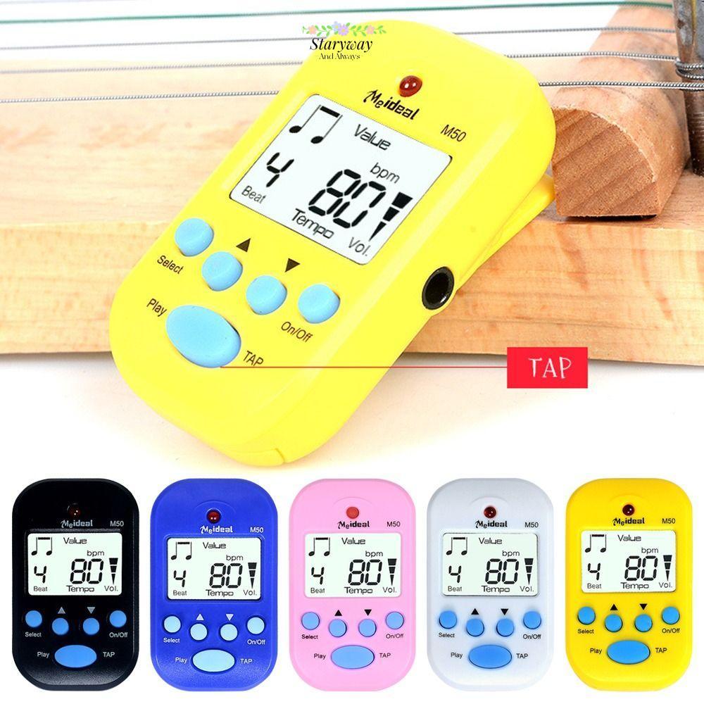 STARYSWAY Mini Metronome, Mini Electron Digital Beat Tempo|เครื่องเมตรอนอมกีต้าร์จอแอลซีดีแบบพกพา