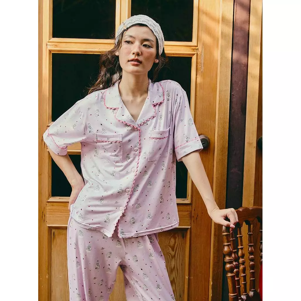 Sabina x Momorei เซ็ตชุดนอนเสื้อแขนสั้น กางเกงขายาว รหัส SVL25029