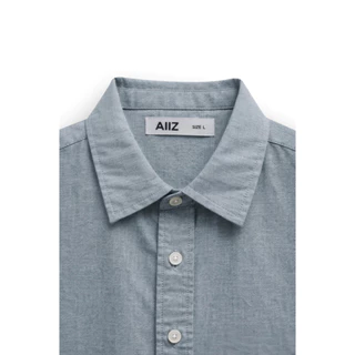 AIIZ (เอ ทู แซด) - AIIZ เสื้อเชิ้ตผู้ชายแขนสั้นผ้าฟิลอะฟิลสีพื้น AIIZ Men's Fil a Fil Short Sleeve Shirt