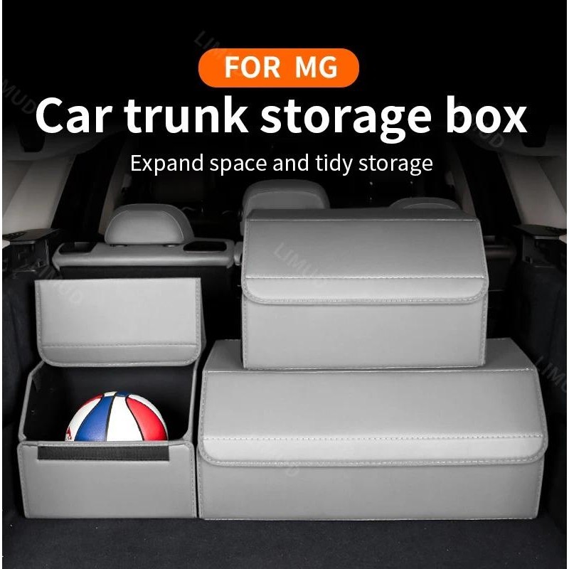 สําหรับ MG MG4 EV ZS EV 5 S5 EV 6 Cyberster 3 7 HS RX5 รถ Trunk Organizer กล่องสําหรับรถยนต์อุปกรณ์ต