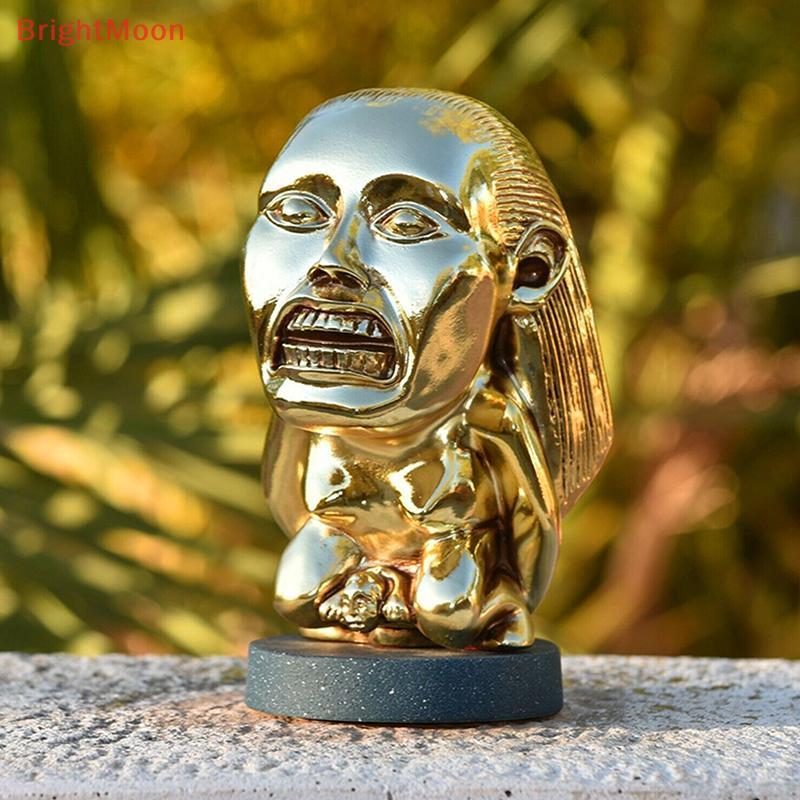 BrightMoon Indiana Jones Idol Golden Fertility รูปปั้นเรซิ่น Fertility Idol ประติมากรรมพร้อม Eye Sca