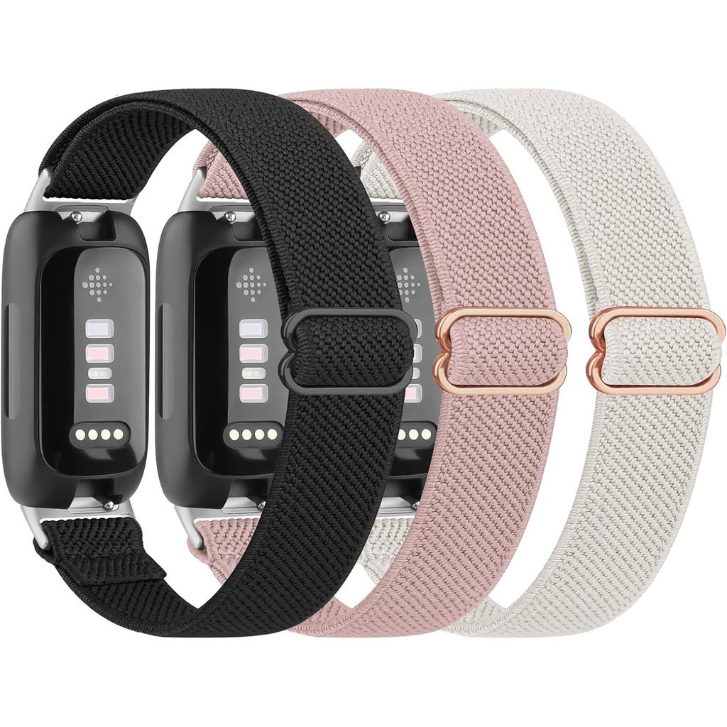 3-Pack Elastic Bands สําหรับ Fitbit Inspire 3 / Inspire 2 / Inspire/Inspire HR Bands ผู้หญิงผู้ชาย, 