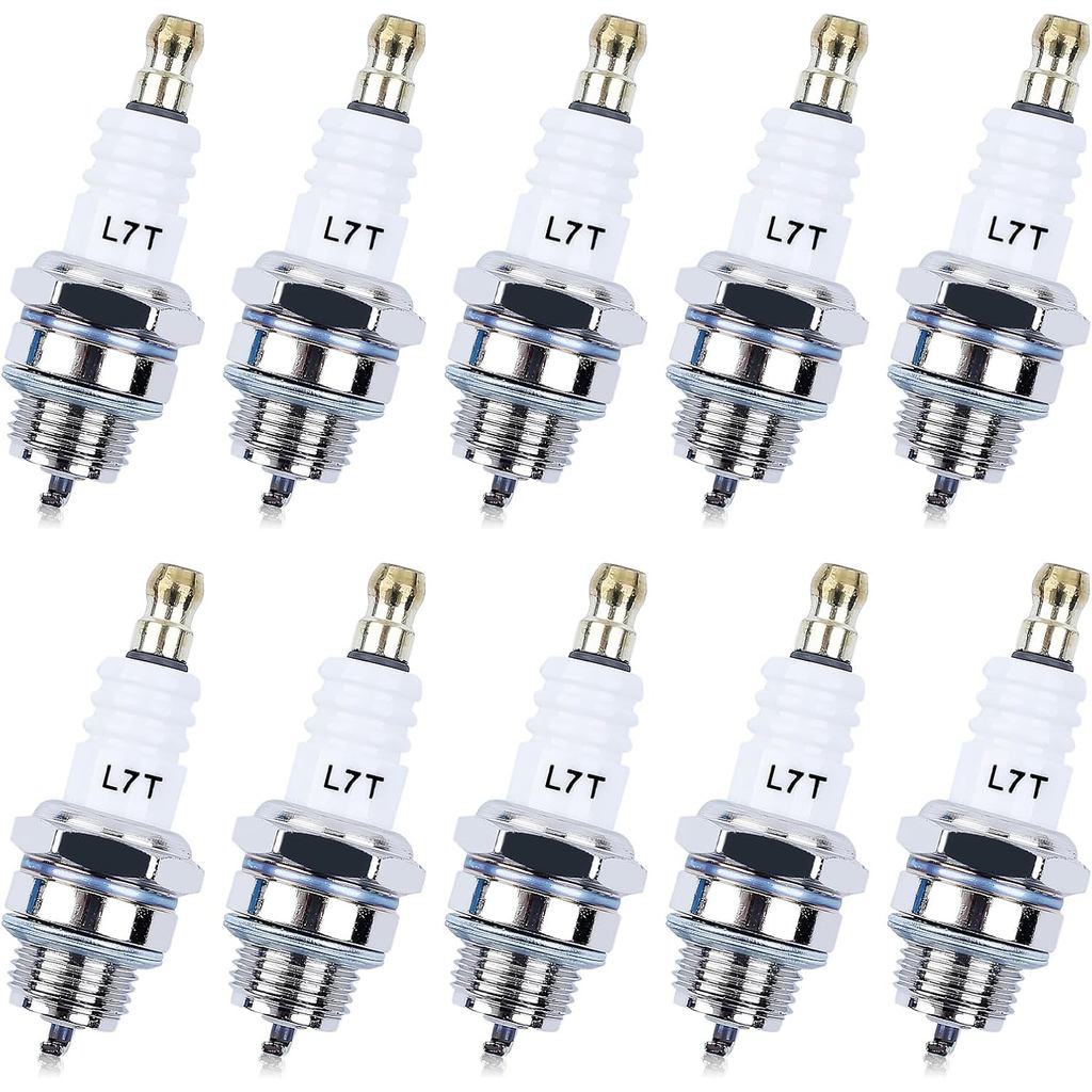 L7T หัวเทียนสําหรับ NGK BPMR7A, 10 Pack Sparkplugs สําหรับ Champion CJ8 RCJ6Y RCJ7Y & More 2-Stroke 