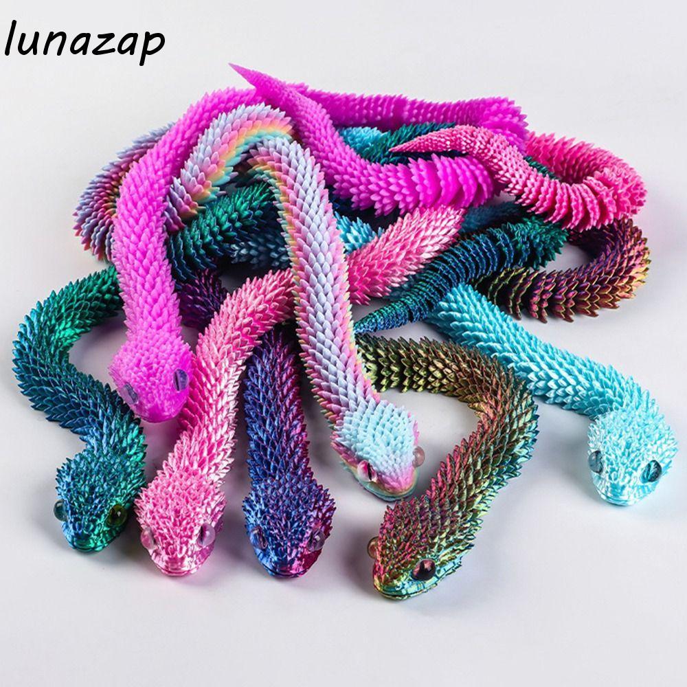 Lunazap 3D พิมพ์งูของเล่น, 30/45/60 ซม.Multicolor จําลองงูเครื่องประดับ,เด็กของขวัญตกแต่งบ้าน PLA จําลองสัตว์จําลองฮาโลวีน