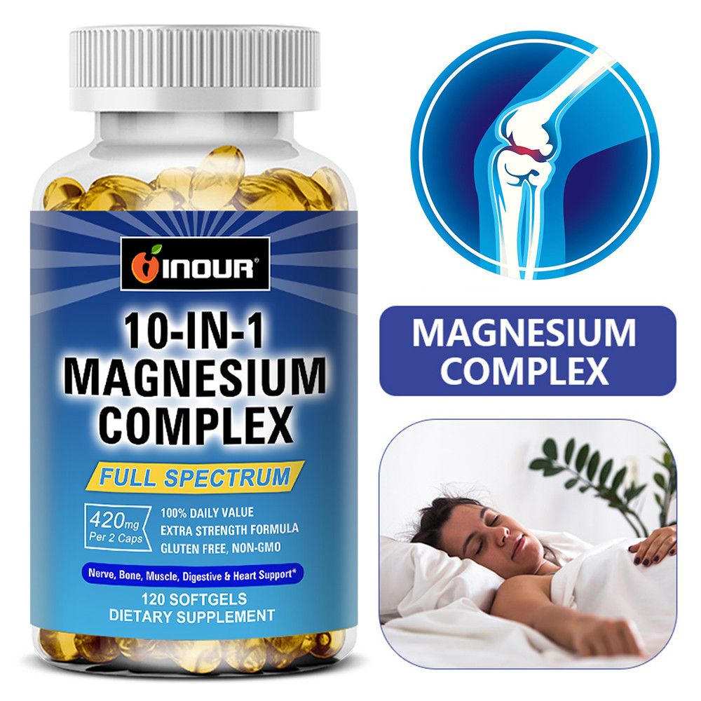 10-IN-1 MAGNESIUM COMPLEX 30 ถึง 120 แคปซูล - แมกนีเซียม 10 ชนิด 420mg ช่วยสนับสนุนการทำงานของระบบประสาท