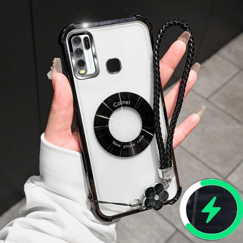 เหมาะสําหรับ Vivo Y50 4G Y30 เคสโทรศัพท์สี่รูปแบบ CD แหวนแม่เหล็กมุม anti drop โปร่งใส soft shell เช