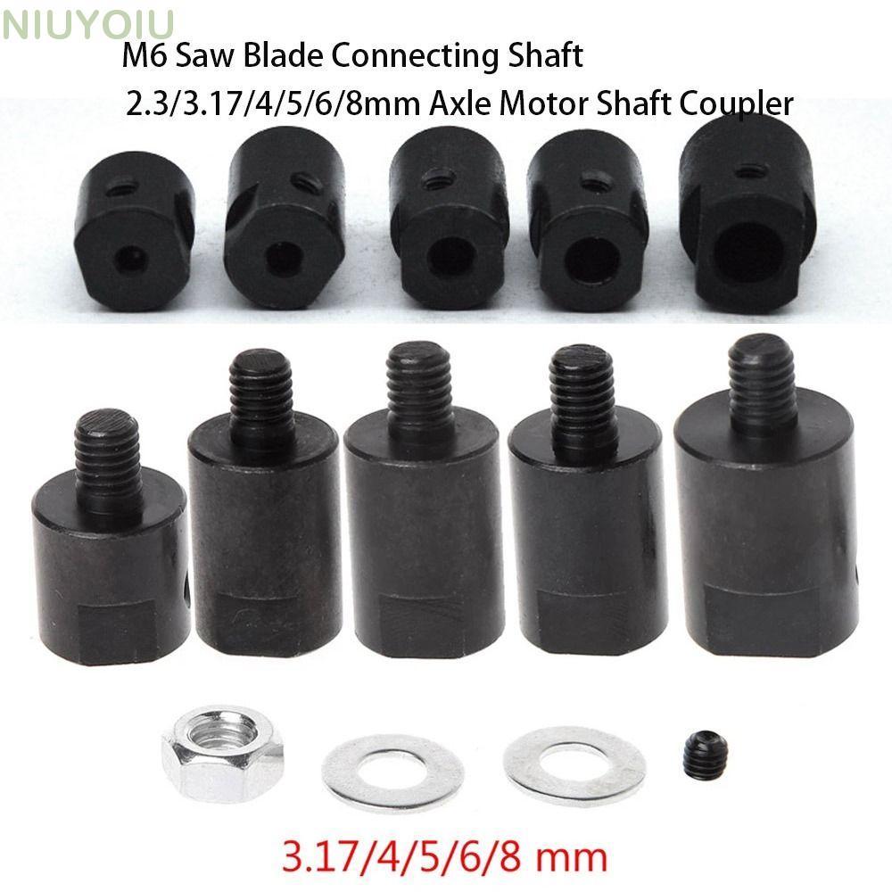 NIUYOMY เพลามอเตอร์เพลา M6 มอเตอร์สีดํา Bushing อุปกรณ์เสริมใบเลื่อยข้อต่อ