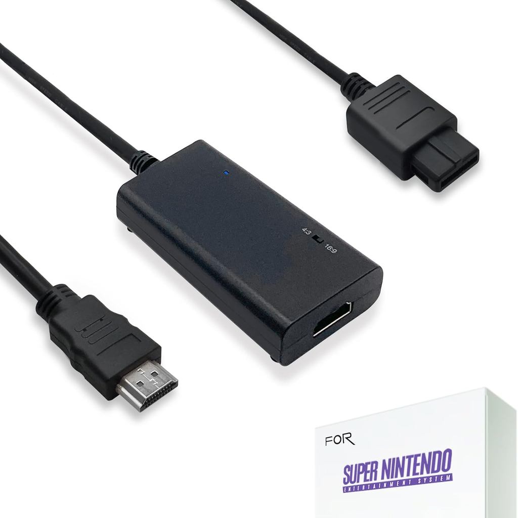สาย HDMI สําหรับ Super Nintendo SNES, Super Famicom SFC Console - อะแดปเตอร์ SNES to HDMI พร้อมเอาต์