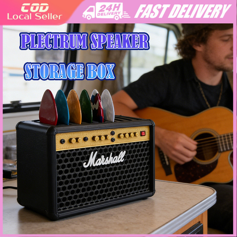 Amp Speaker Guitar Pick Holder VOX Gibson 9 Storage Compartment Picks Holder สําหรับนักดนตรีและเครื่