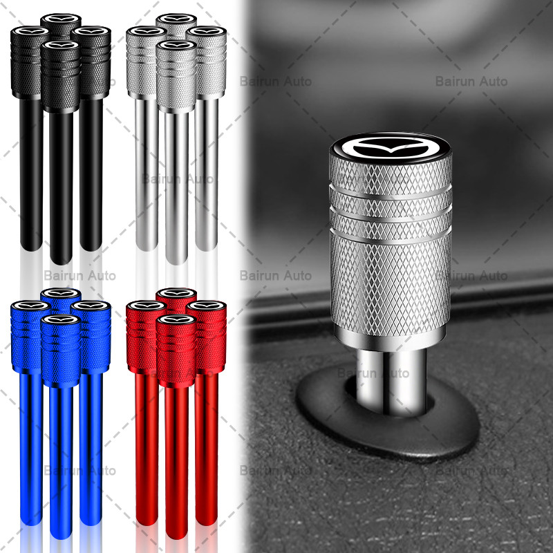 1/4pcs Alloy Car Door Latch ป้องกันลูกบิดรถประตูล็อคหมวกสําหรับ Mazda 2 3 5 6 2017 CX-4 CX-5 CX-7 CX