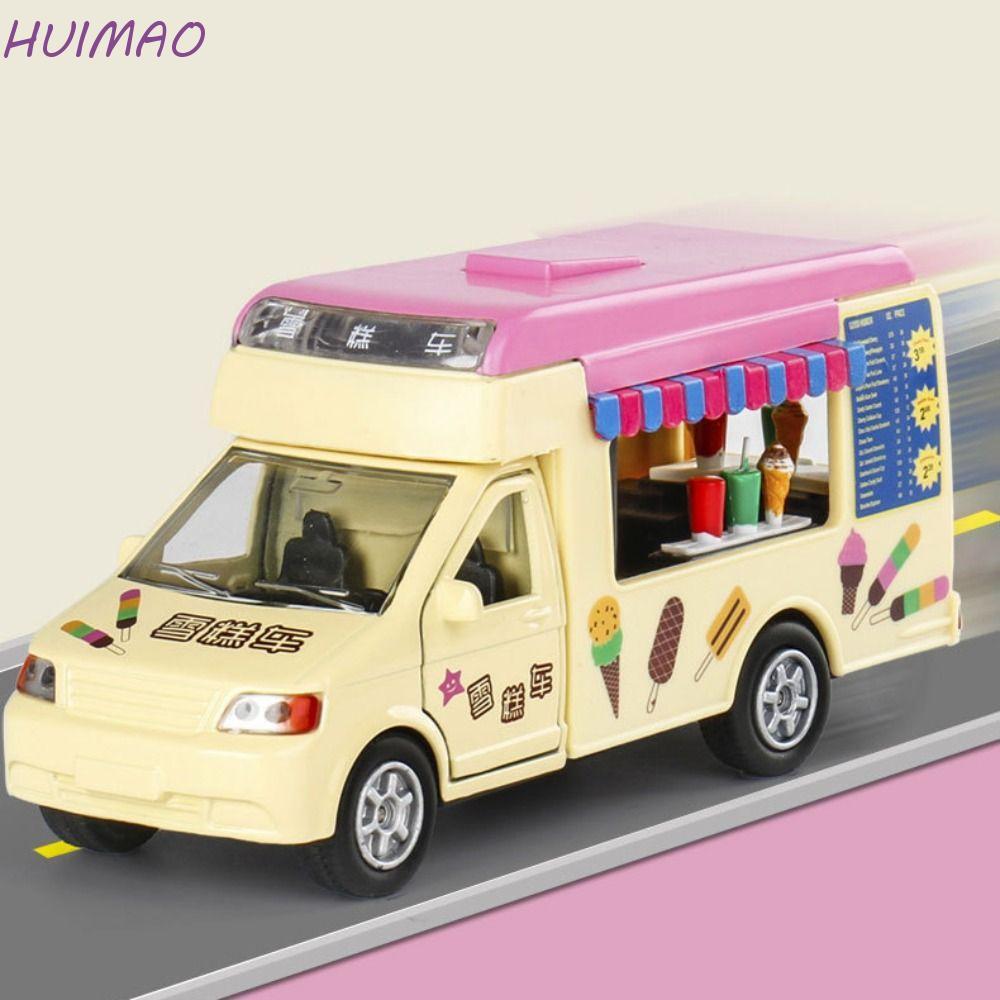 HUIMAO จําลองไอศกรีมรถบรรทุก, ABS Inertia อาหารรถบรรทุก Store ของเล่นรถ, Rebound Inertia รถเสียงและแ