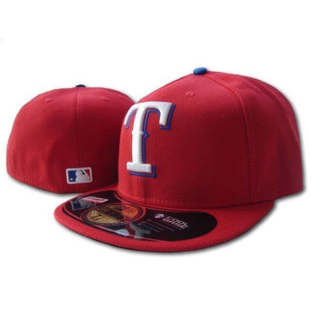 หมวก 59FIFTY Snapback Texas Rangers โลโก้ สีฟ้า สำหรับทั้งผู้ชายและผู้หญิง ไซซ์พอดีหัว
