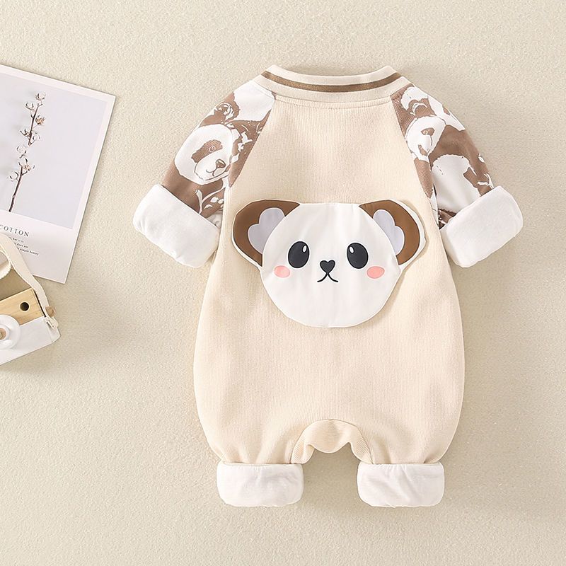 ฤดูใบไม้ผลิฤดูใบไม้ร่วง cod เสื้อผ้าเด็ก Apricot Jacket Jumpsuit น่ารักผ้าฝ้ายแท้เด็กเสื้อผ้าเด็ก 20