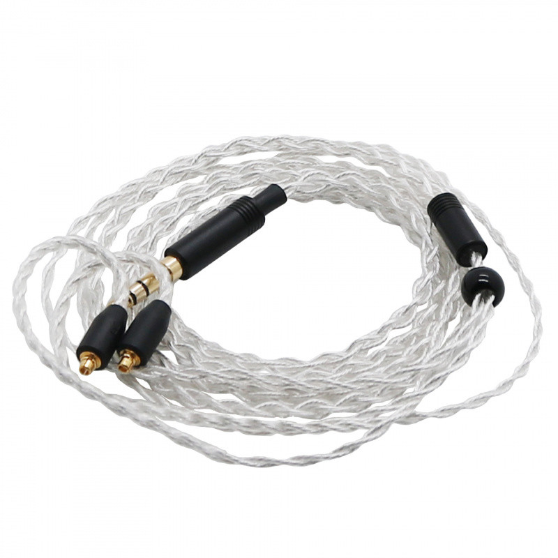 อินเทอร์เฟซ MMCX สายหูฟัง Silver-Plated 4-Strand Square Braided หูฟังอัพเกรดสาย MMCX/IE80/IE40Pro/IE