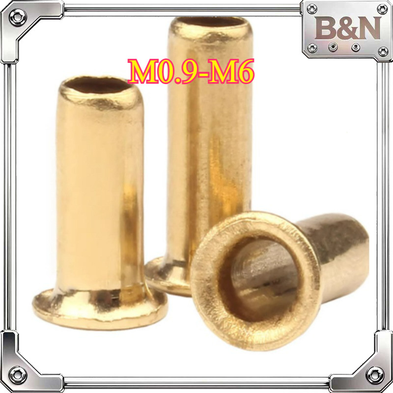 รีเวทย้ำ ตะปูย้ำ หมุดย้ำ Copper Hollow Rivet Round Head Rivet  M0.9-M6 B&N-1