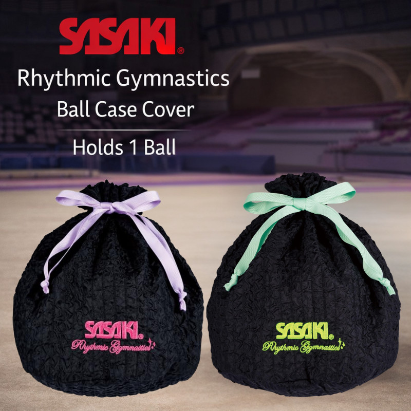 SASAKI Gymnastics Ball Case with Cover - Holds One SASAKI Ball - Lavender & Passion Pink / Mint Gree
