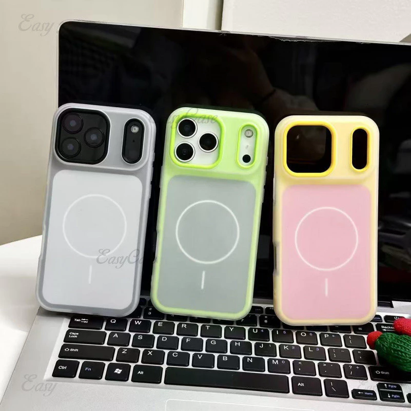 วุ้นแม่เหล็กสีคู่ 2-ใน-1 เคสแข็งสําหรับ ไอโฟน 17 16 15 14 13 มือโปร สูงสุด กันลื่นและป้องกันการตกกระแทกฝาหลัง thumbnail 3