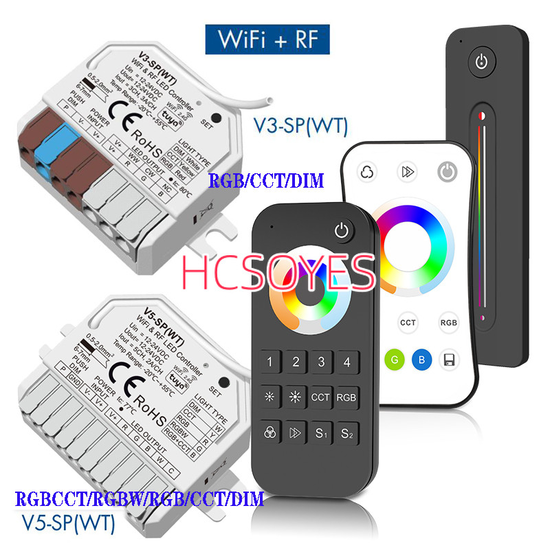 Skydance V5-SP(WT) 5-in-1 / V3-SP(WT) ฟังก์ชั่น 3-in-1 WiFi + RF ตัวควบคุม LED แรงดันคงที่