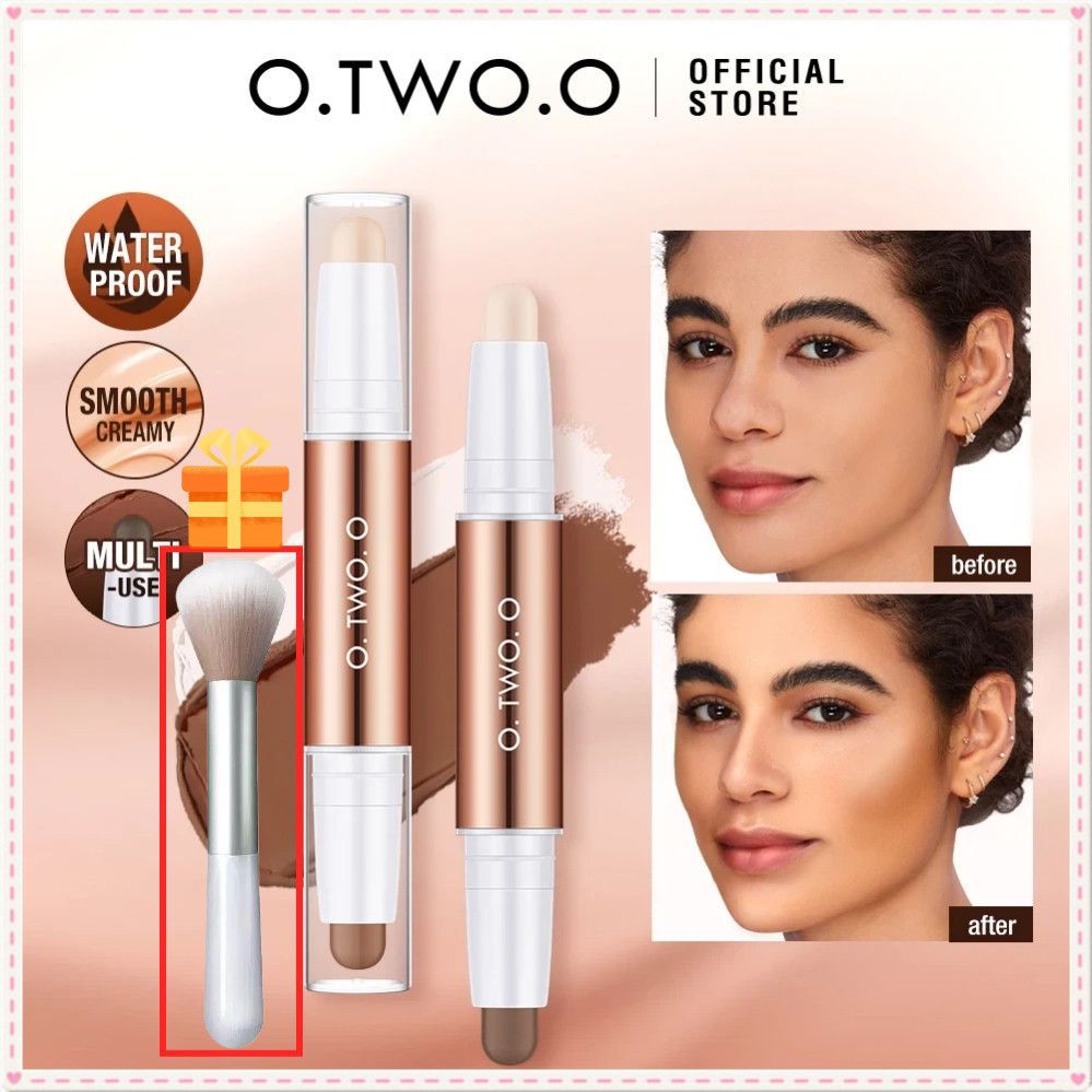【ของขวัญ】o.two.o ไฮไลเตอร์และคอนทัวร์ 2 in 1 แบบสองด้าน ใช้ได้ทั้งสองแบบ สำหรับจมูก แต่งตา เติมแต่งไ