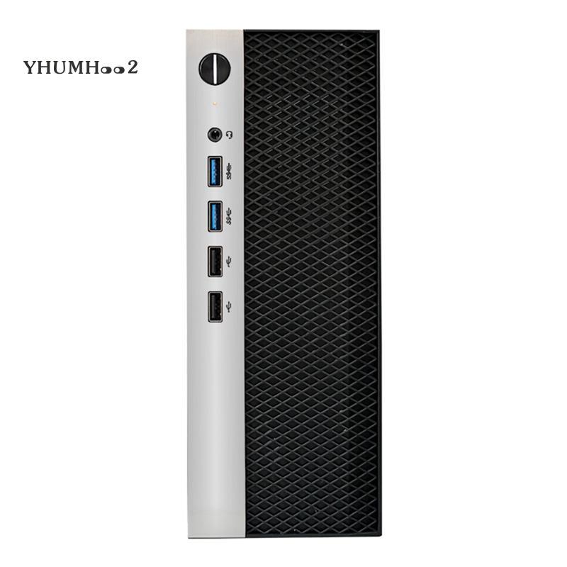 [yhumh002]เคสคอมพิวเตอร์ Mini ITX แชสซี HTPC พร้อม 4XUSB รองรับ PSU 1U เข้ากันได้กับเมนบอร์ด MINI-IT