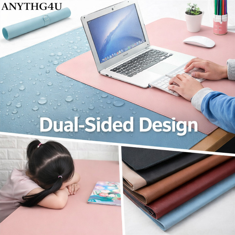 ANYTHG4U แผ่นรองเมาส์และคีย์บอร์ดหนัง PU – กันน้ํากันลื่นพื้นผิวเรียบสําหรับ Office & Gaming