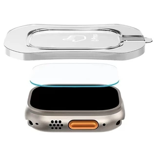 1/3 ชิ้นป้องกันหน้าจอสําหรับ Apple Watch Ultra 3/2/1 49 มม. 9H ความแข็งกระจกนิรภัยนาฬิกาฟิล์มอัตโนมัติชุดติดตั้ง