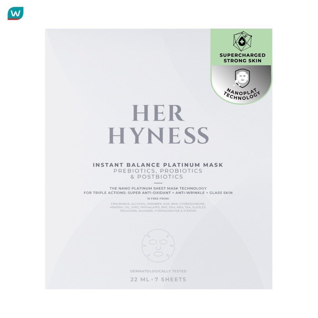 Her Hyness เฮอ ไฮเนส อินสแตนท์ บาลานซ์ แพลทินัม มาส์ก 7 แผ่น/กล่อง