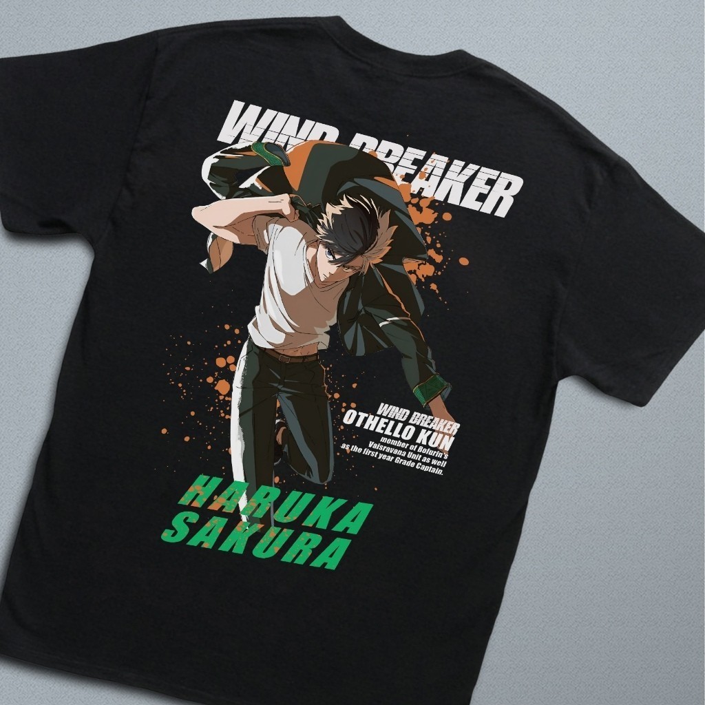 เสื้อยืด Anime Wind Breaker Sakura Haruka Bofurin Premium Unisex Distro เสื้อยืด