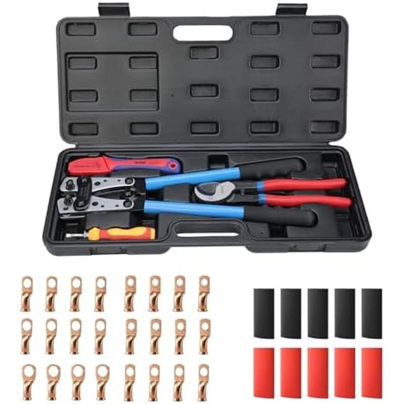 ICrimp Cable Lug Crimping Tool สําหรับ Heavy Duty Wire Lugs, แบตเตอรี่ Terminal, ทองแดง Lugs AWG 8-1