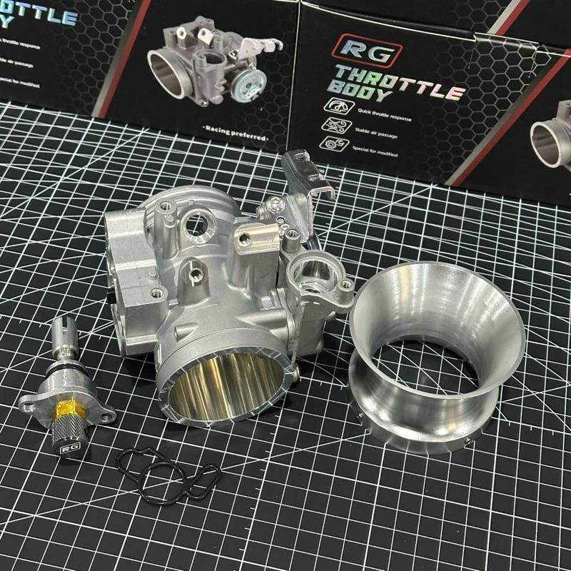 เรือนRGเรือนลิ้นเร่งCRF250 byRGมีขนาด 36-52mm. เบริ่งประคองแกนใบลิ้นเร่งแถมตัวตั้งเร่งเดินเบาและปากแตร มี6ขนาด