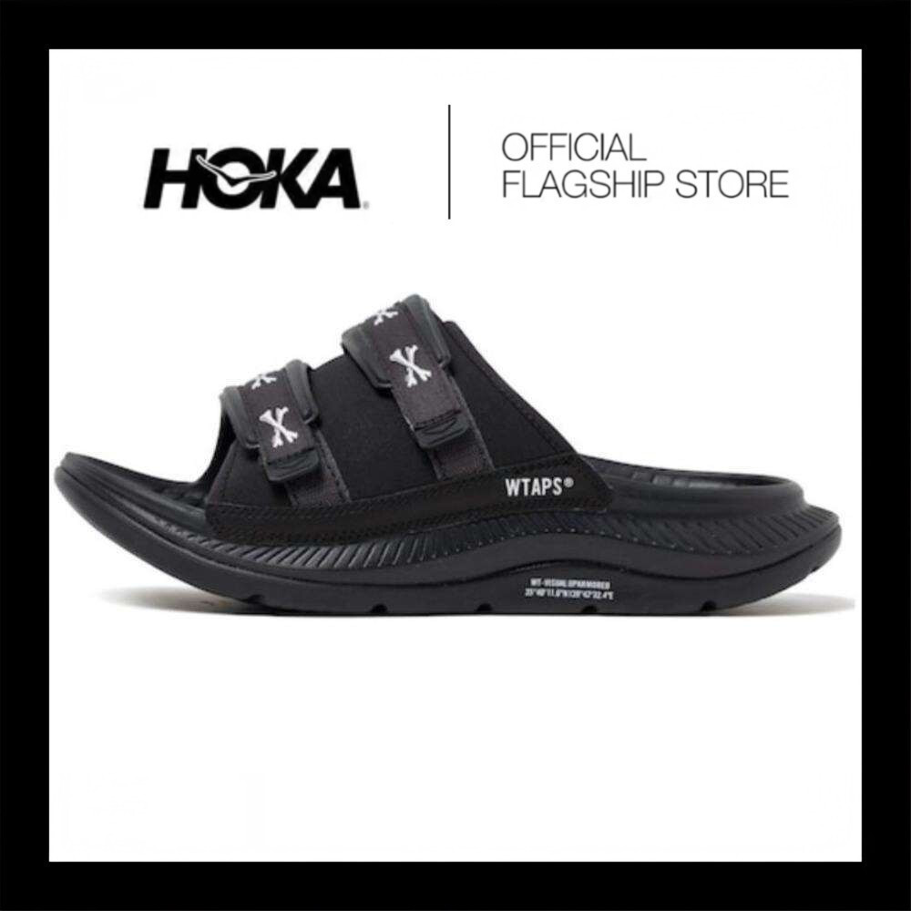 ORI HOKA ONE ORA Luxe รองเท้าแตะสีดําอเนกประสงค์ที่สะดวกสบาย RO2C