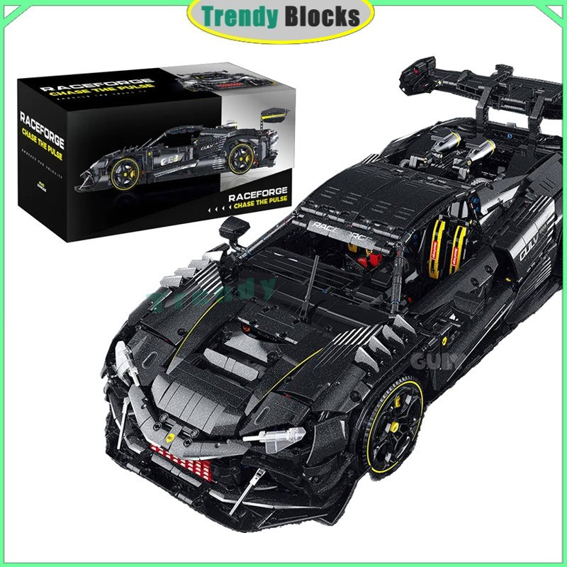 Ferrari 296 GT3,Supercar,Building Blocks,1:8 โมเดลรถ,ของเล่นของขวัญสําหรับเด็ก,10627