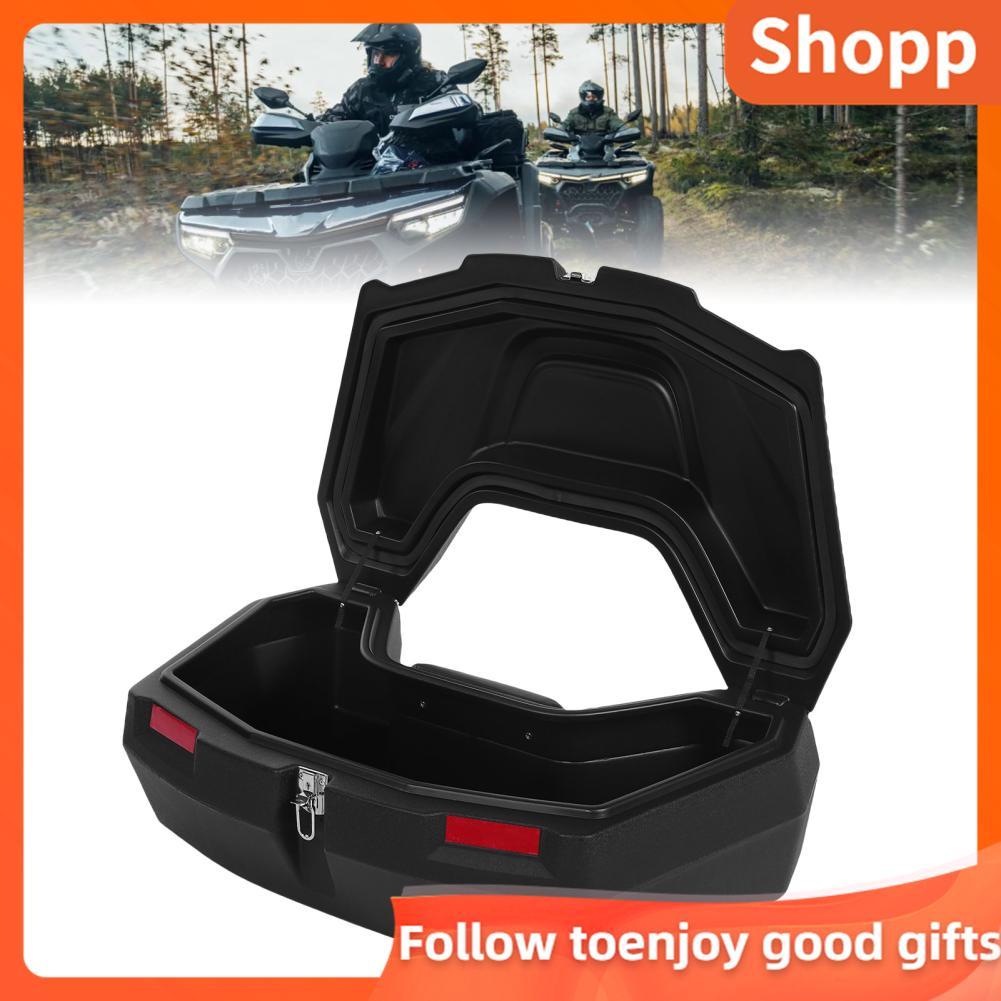 Shopp Shopp Depisuta 98L ATV กล่องเก็บของด้านหลังกันน้ำ Rack Cargo พร้อมเบาะพนักพิงและล็อคใช้งานร่วม