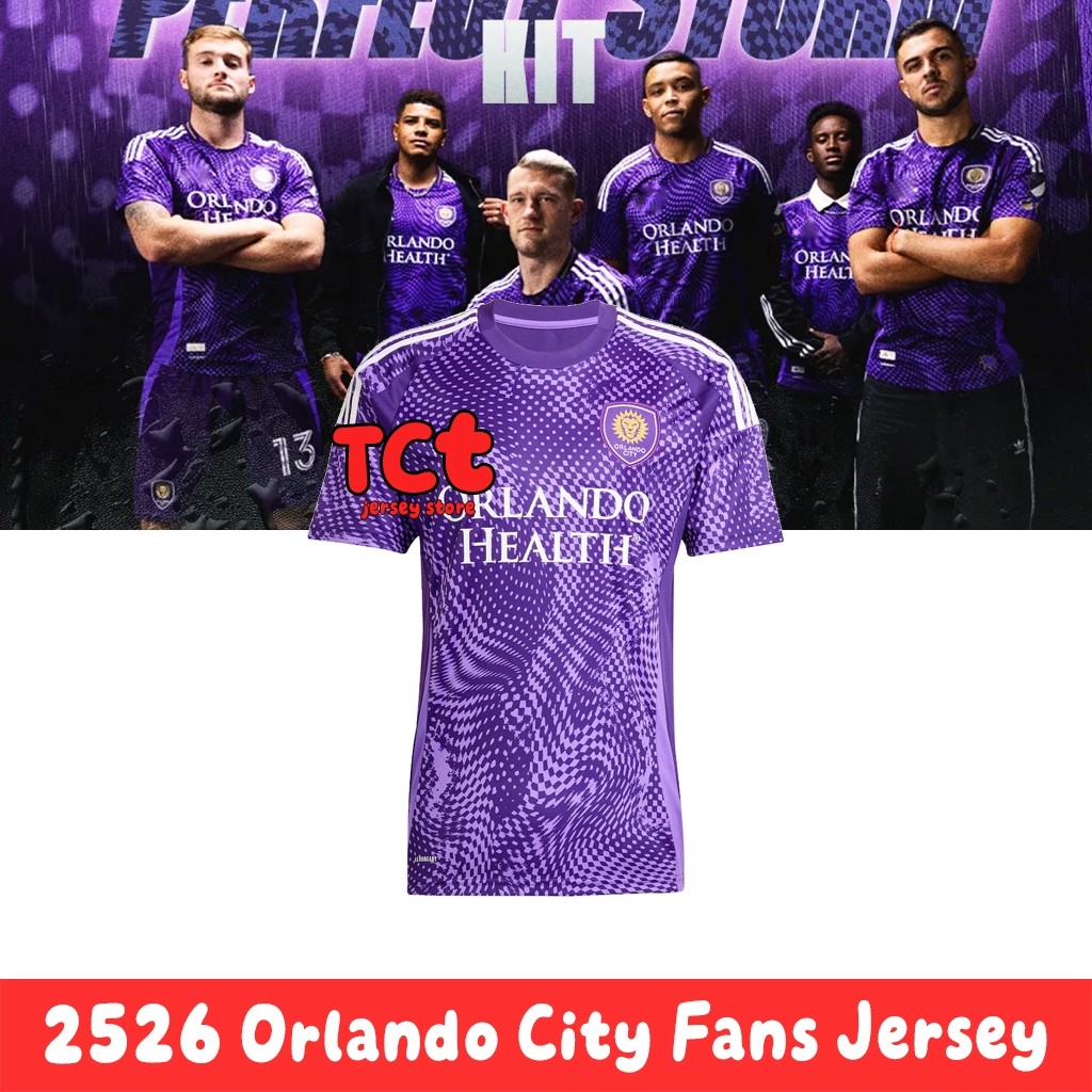 เสื้อทีมฟุตบอล Orlando City 25/26 แบบแฟนคลับ สำหรับผู้ชาย ขนาด S-4XL