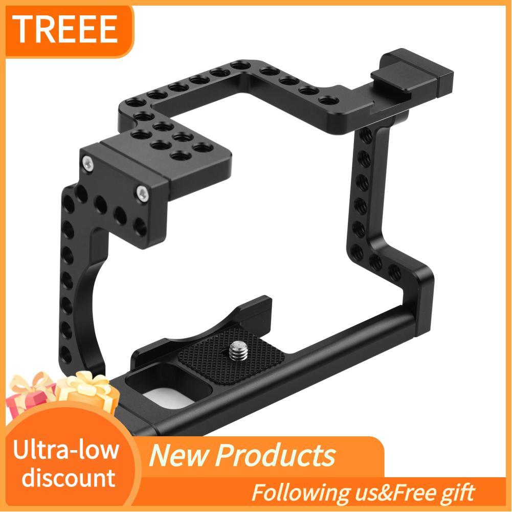 Treee Treee Andoer โครงใส่กล้อง Rig อลูมิเนียมอัลลอยด์พร้อมรองเท้าเย็น 1/4 ด้าย Canon M50 Mirrorless