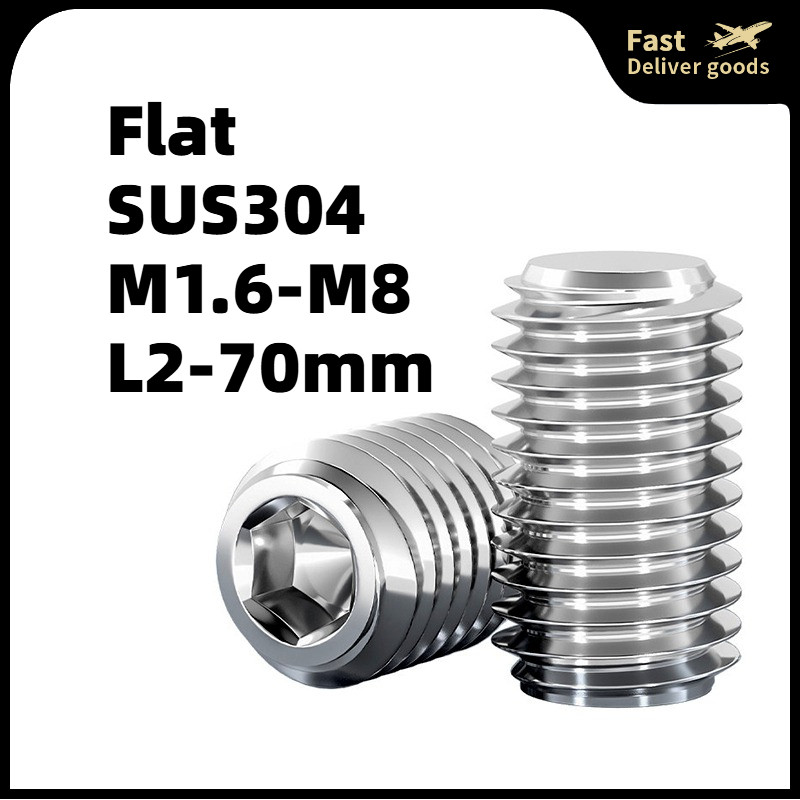 ตัวหนอน ปลายตัด สแตนเลส 304 หกเหลี่ยม สกรู M1.6 M2 M2.5 M3 M4 M5 M6 M8 /
Hex Socket Set Screw SUS304