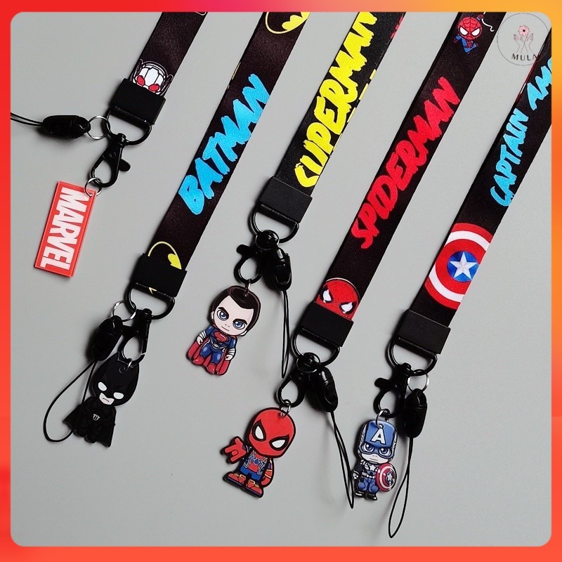 Hot Item Avenger Phone Strap Lanyard พวงกุญแจโทรศัพท์ Charm Chain Anti-lost ตกแต่ง Spider-Man Batman