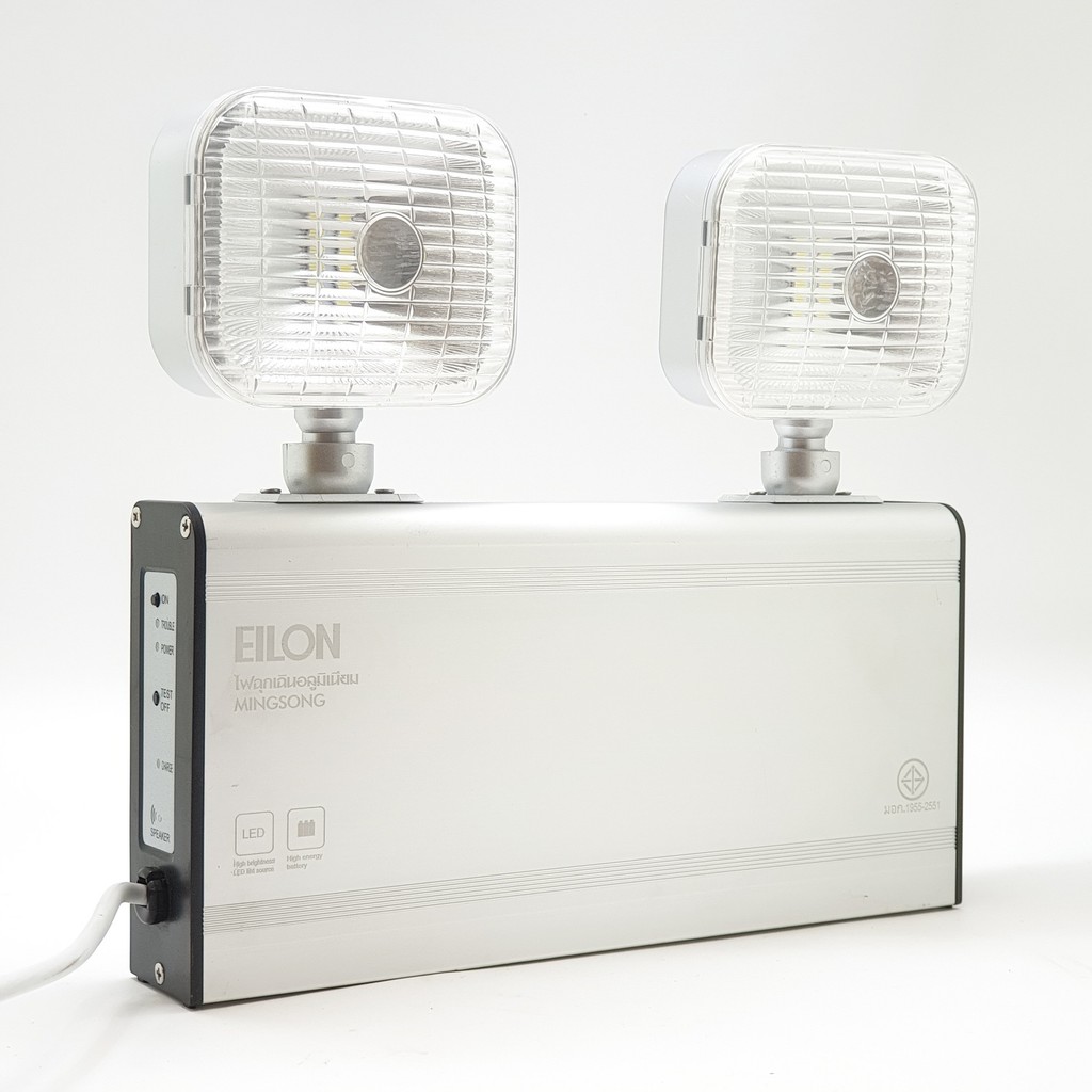 EILON ไฟฉุกเฉินอะลูมิเนียม LED 8w รุ่น MINGSONG QL-S สีขาว