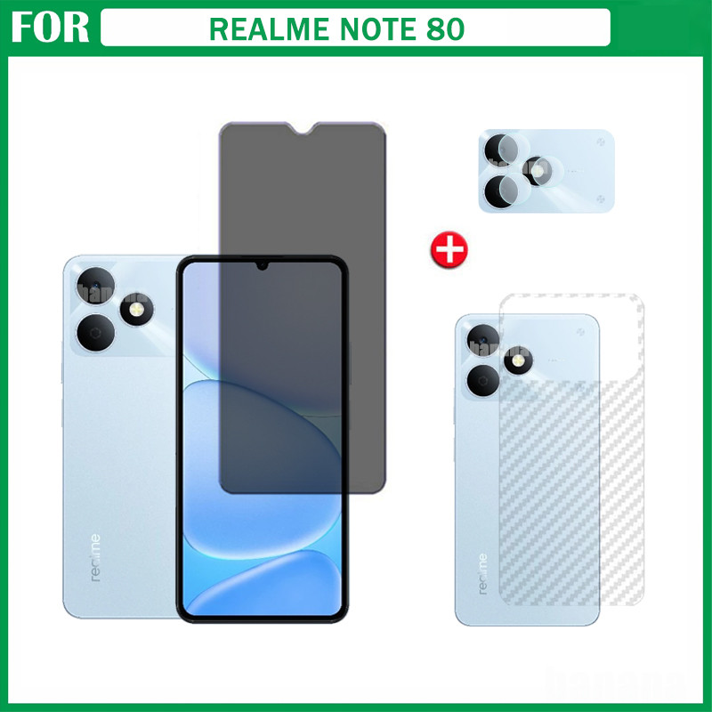 Realme Note 80 กระจกนิรภัยสําหรับ Realme Note70 70T 60 60X 50Anti-Spy กระจกนิรภัยป้องกันหน้าจอ + ฟิล