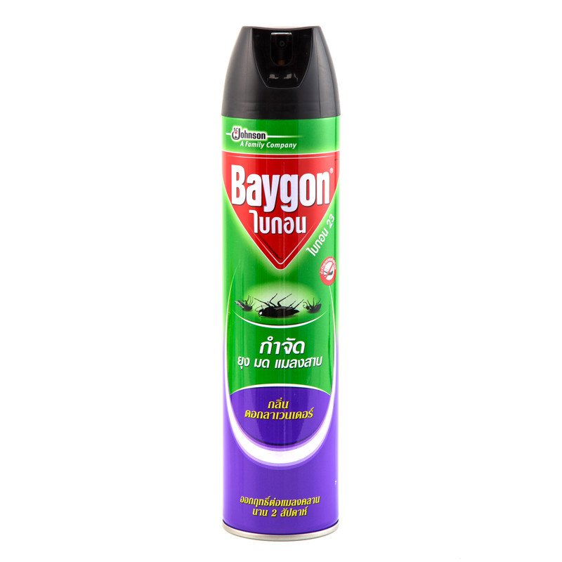 BAYGON สเปรย์กำจัดยุง มด แมลงสาบ กลิ่นลาเวนเดอร์ ขนาด600มล.
