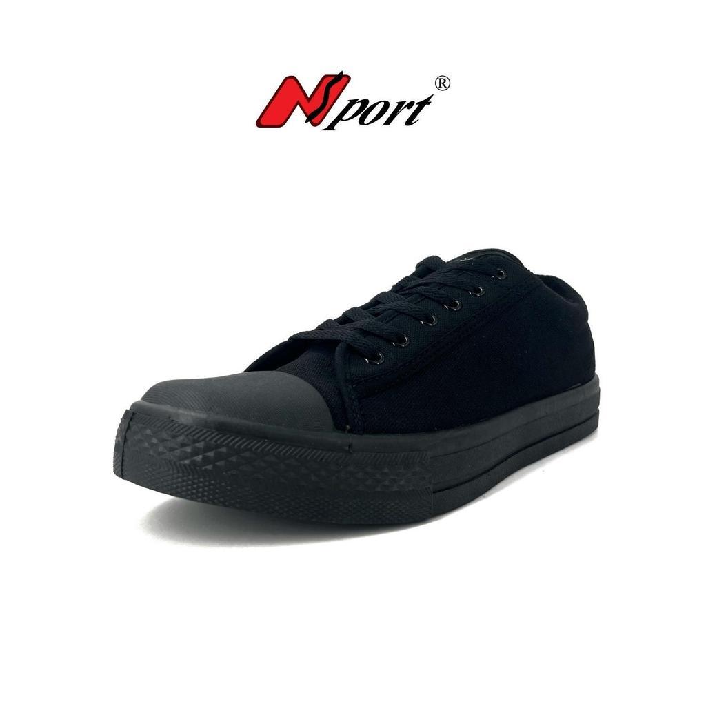 Nsport Unisex Black Odor Shield Lace-up School รองเท้าผ้าใบ 459-1015BK