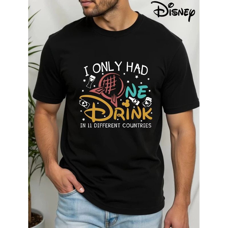 เสื้อยืดลายสนุกจากงาน Epcot Party และ World Tour ของ Disney สไตล์สบายในหน้าร้อน แขนสั้น