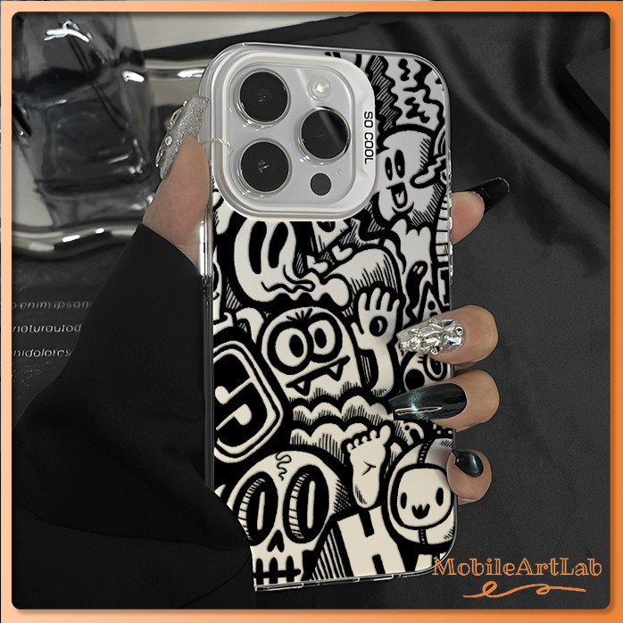 🔥เคส IPhone 11 12 13 14 15 16 Pro MAX 14 15 Plus XR XSmax 7PLUS เปลือกป้องกันการตกของมอนสเตอร์กราฟฟิตี้สร้างสรรค์
