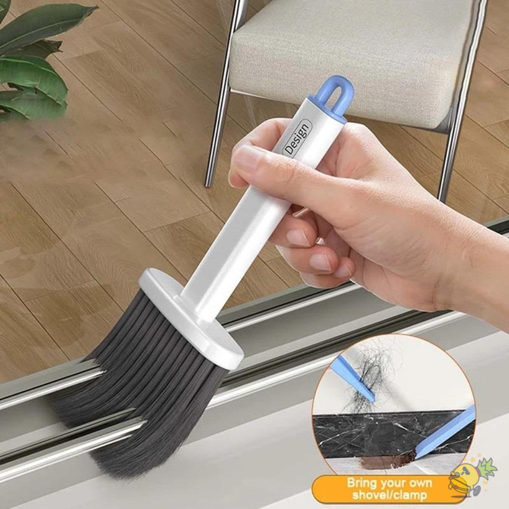 Wxdx.ไทย ทําความสะอาดแปรงรอยแยก,มัลติฟังก์ชั่ที่มีแหนบพลั่วทําความสะอาดรอยแยกหน้าต่าง,ทนทานทําความสะอาดระดับตาย2 ใน 1แปรงฝุ่นทําความสะอาดบ้าน