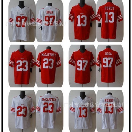 เสื้อรักบี้ 49ers ใหม่ พร้อมหมายเลขทีม: 97, 13, และ 85