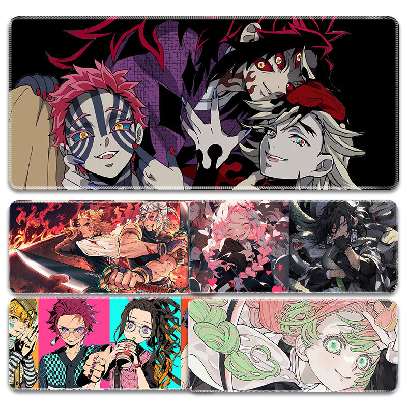 แผ่นรองเมาส์ Demon Slayer ขนาดใหญ่อะนิเมะ Black Death Mou Love คอลัมน์เกมคีย์บอร์ดเกม Pad