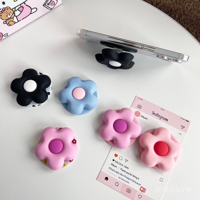 มูลค่าสูงเกาหลีสีสามมิติดอกไม้แม่เหล็กผู้ถือถุงลมนิรภัยสติกเกอร์ด้านหลังสไตล์ใหม่เหมาะสําหรับ แม็กเซฟ สร้างสรรค์ อิน