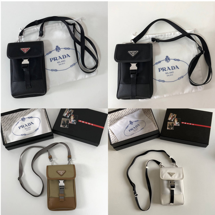PRADA Nylon and Saffiano Leather Phone Bag 2ZH109