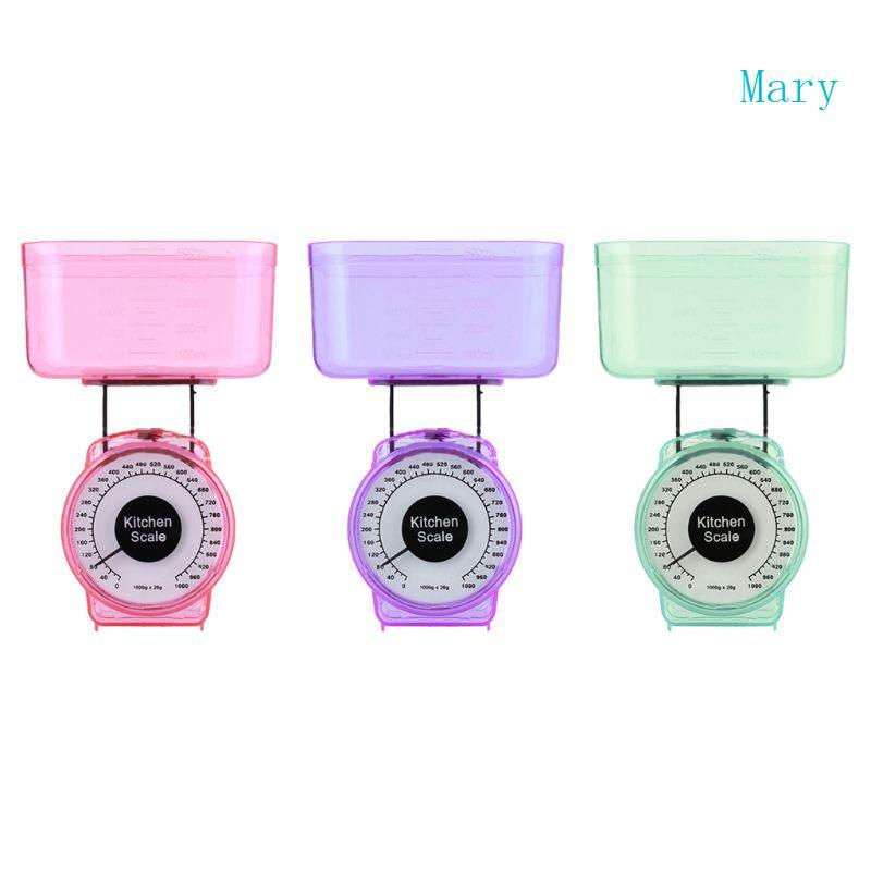 Mary Kitchen Cooking Scales with Read Dial Baking Easy Weight Tools Tray Mechanical